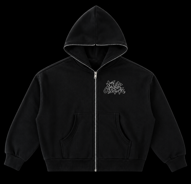 Fleeced Full-Zip Boxy Hoodie